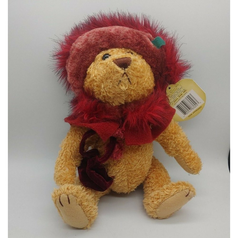 Ruby Bear of Happiness Plush Brass Button Bear Collection 2004 12" Poseable